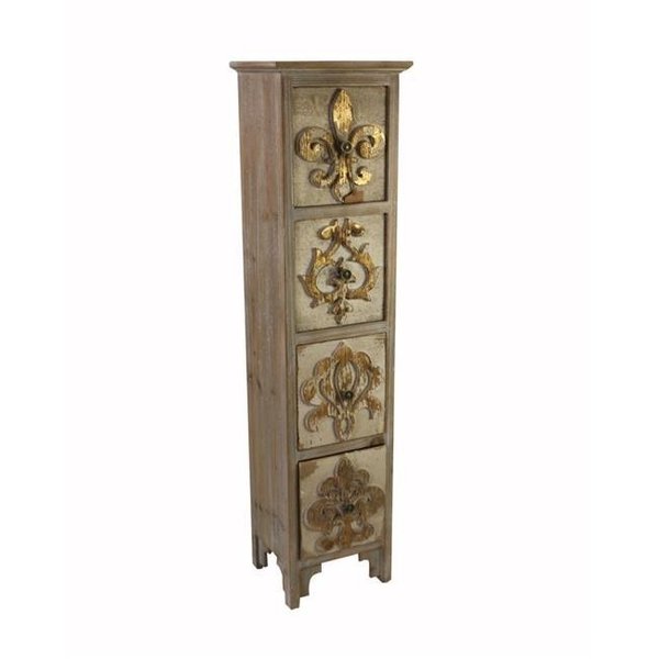 Jeco Jeco F-SF011 Wooden Cabinet with Fleur-De-lis Design F-SF011